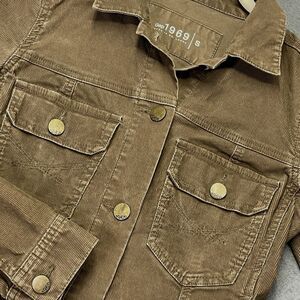 GAP‎ Womens Corduroy Cropped Jacket Pockets Western Retro Y2K Brown Sz. Small